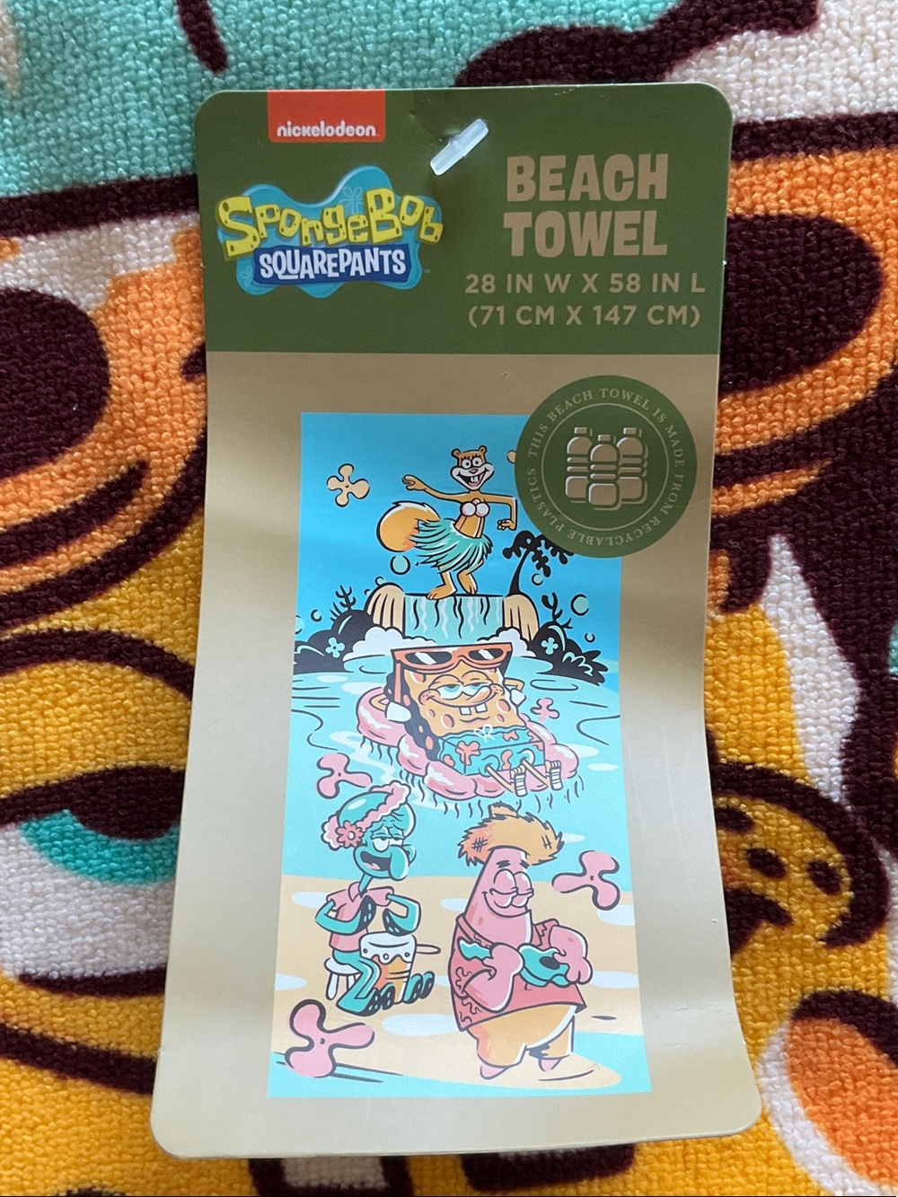 Nickelodeon SpongeBob & Friends Beach Towel gift bundle - Picture 3 of 5
